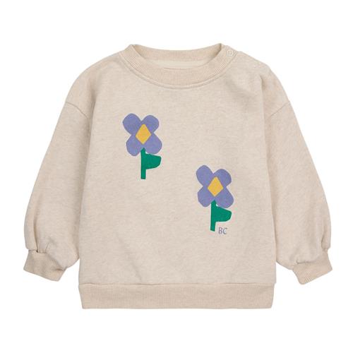 Se Bobo Choses Pansy Flower Baby Sweatshirt Naturhvid | Beige | 9 months ved Babyshop