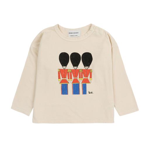 Bobo Choses Little Tin Soldiers Langærmet Baby T-shirt Naturhvid |  | 18 months