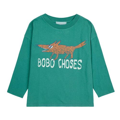 Se Bobo Choses The Clever Fox Langærmet T-shirt Mørkegrøn | Grønn | 6-7 years ved Babyshop