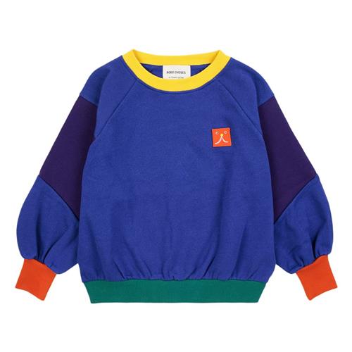 Se Bobo Choses Funny Face Patch Sweatshirt Blå | Blå | 4-5 years ved Babyshop