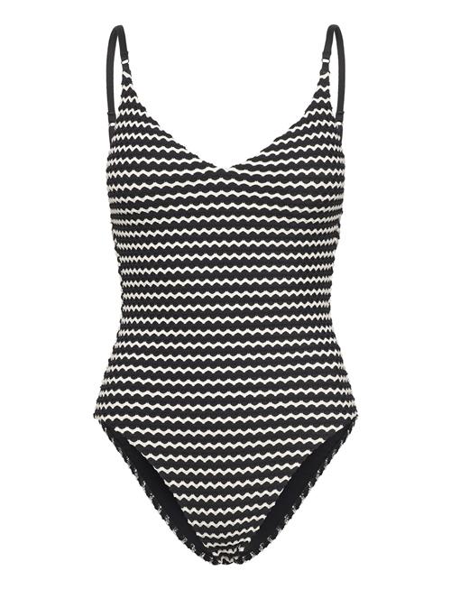 Mesh Effect V Neck Piece Seafolly Black