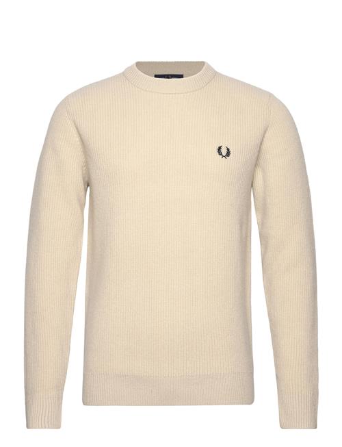 Se Fred Perry Textured Lambswool Jmpr Fred Perry Cream ved Booztlet