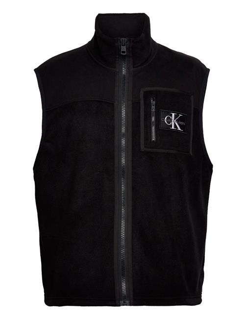 Se Calvin Klein Jeans Fleece Blocking Vest Calvin Klein Jeans Black ved Booztlet