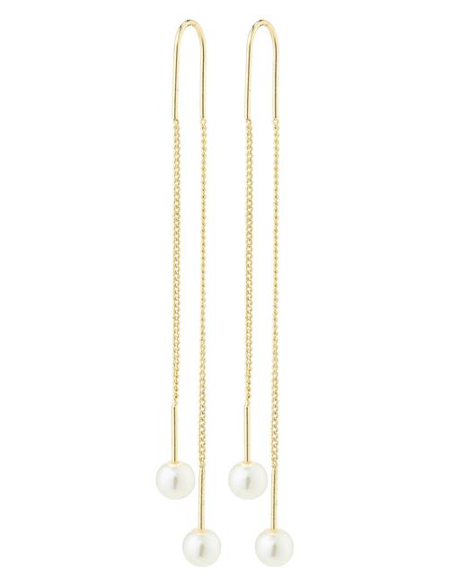 Euonia Pearl Chain-Earrings Pilgrim Gold