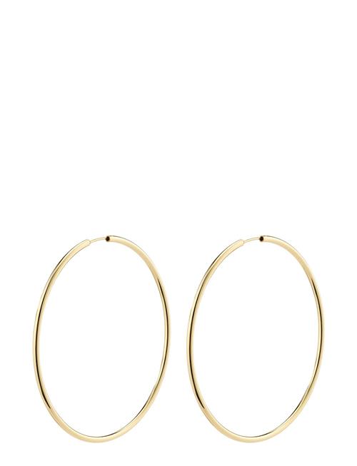 Se Pilgrim April Recycled Large Hoop Earrings Pilgrim Gold ved Booztlet