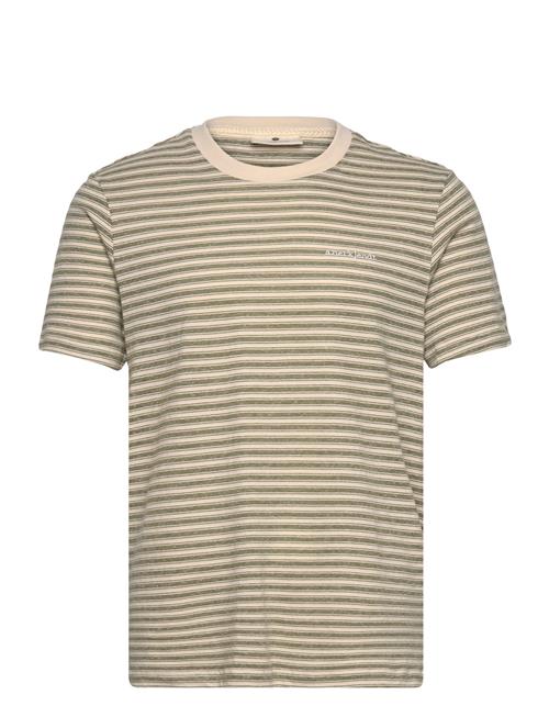 Akrod S/S Cot/Linen Stripe Tee Anerkjendt Green