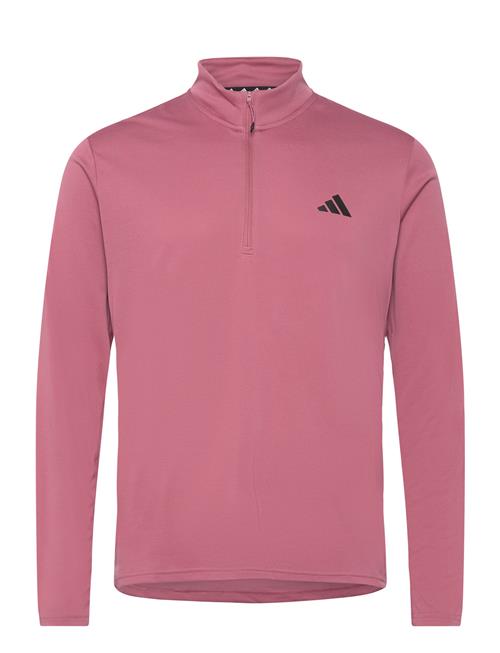 Se adidas Performance Adidas Train Essentials Training 1/4 Zip Long-Sleeve T-Shirt Adidas Performance Pink ved Booztlet