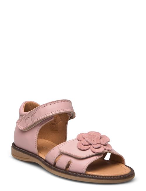 Pom Pom Flower Velcro Sandal Pom Pom Pink