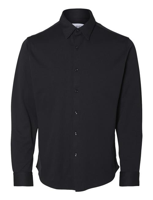 Slhslim-Jersey Shirt Ls Noos Selected Black