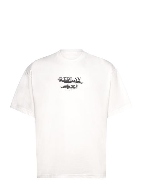 Se Replay T-Shirt Over Core Replay White ved Booztlet