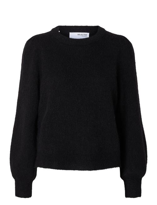 Selected Femme Slflulu Ls Knit Rib O-Neck Noos Selected Femme Black