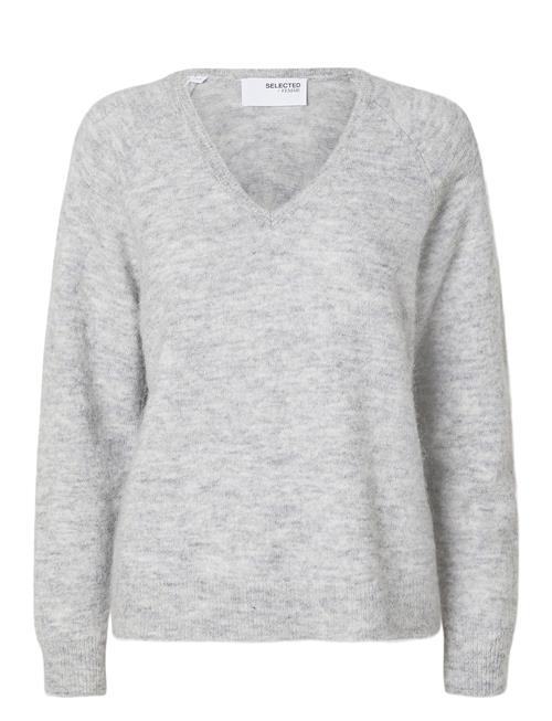 Selected Femme Slflulu New Ls Knit V-Neck B Noos Selected Femme Grey