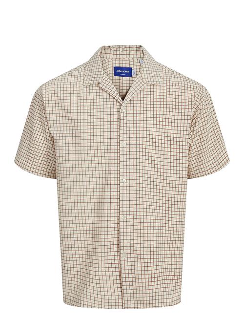 Se Jack & Jones Jorjeff Jacquard Shirt Ss Ln Styd24 Jack & J S Beige ved Booztlet