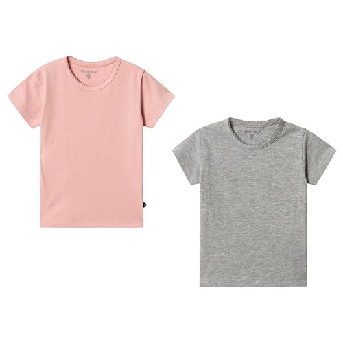 Se Minymo Basic T-Shirt 2-Pack Blush | Lyserød | 98 cm ved Babyshop