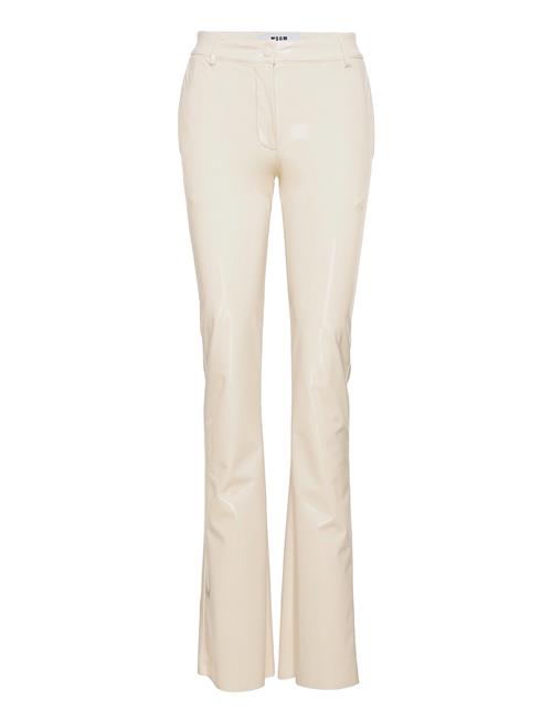 MSGM Patent Faux Leather Pants MSGM Cream