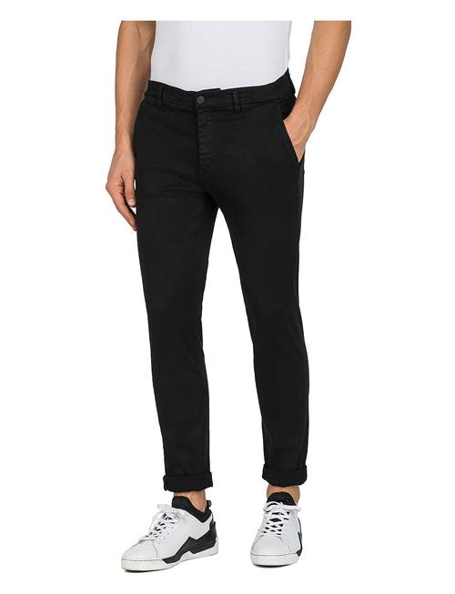 Replay Zeumar Trousers Slim Hyperchino Color Xlite Replay Black