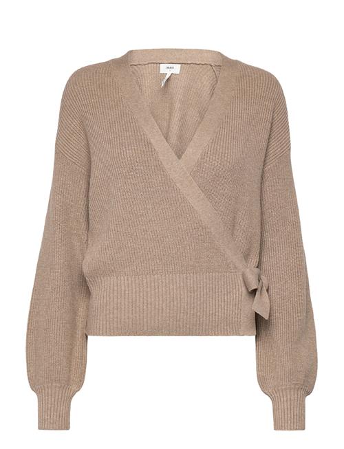 Object Objmalena L/S Wrap Cardigan Noos Object Beige