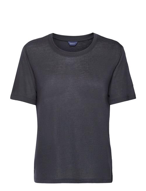 Se GANT Drape Ss T-Shirt GANT Blue ved Booztlet