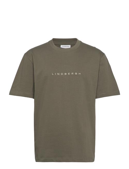 Lindbergh Over D Embroidery Tee S/S Lindbergh Green