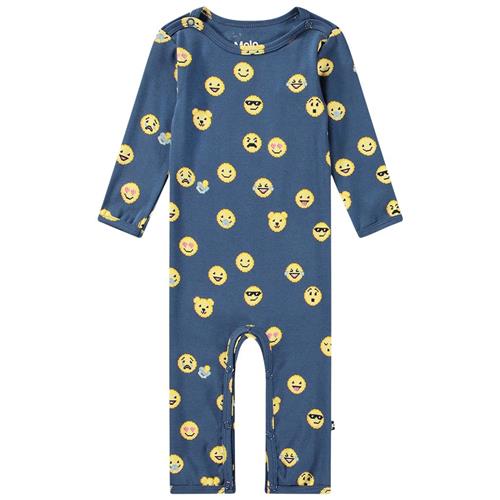 Se Molo GOTS Fenez Heldragt Pixel Smiles | Blå | 86 cm ved Babyshop