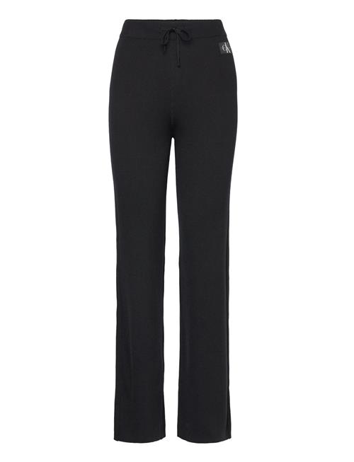 Se Calvin Klein Jeans Badge Straight Knitted Pants Calvin Klein Jeans Black ved Booztlet