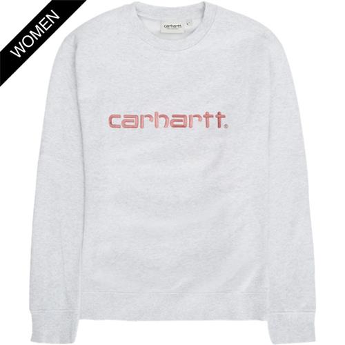 Se Carhartt Women W Carhartt Sweat I033647 Ash Heather/dusty Rose ved Quint