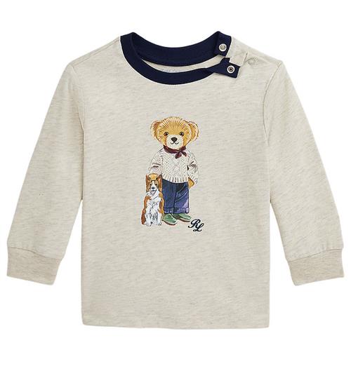 Se Polo Ralph Lauren Bluse - Beigemeleret m. Bamse ved KidsWorld