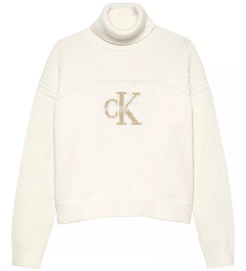 Se Calvin Klein Bluse - Strik - Monologo Rollneck - Ivory ved KidsWorld