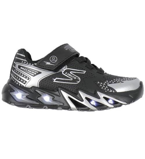 Skechers Skechers Sko m. Lys - Flex-Glow Bolt - Black/Silver