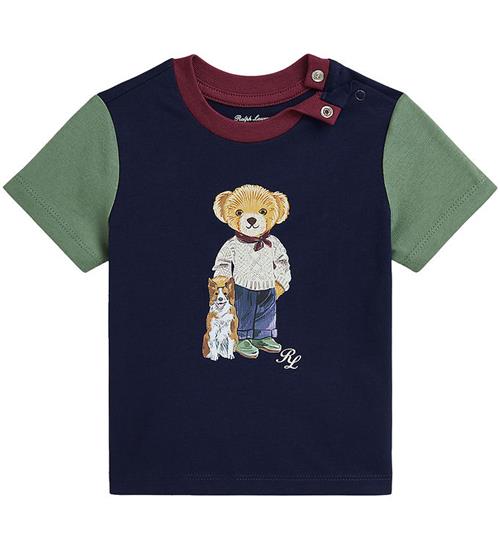 Se Polo Ralph Lauren T-shirt - Navy m. Bamse ved KidsWorld