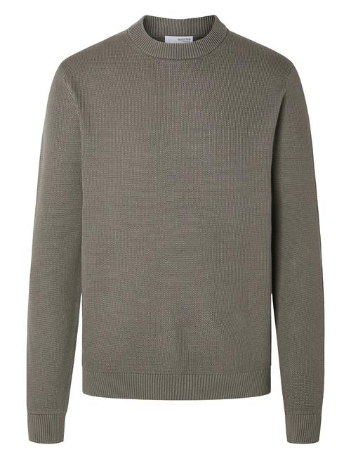 Se Selected Homme Slhdane Ls Knit Structure Crew Neck Noos Selected Homme Grey ved Booztlet