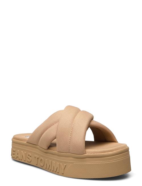 Se Tommy Hilfiger Tjw Lettering Flatform Sandal Tommy Hilfiger Beige ved Booztlet