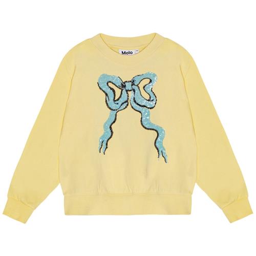 Se Molo GOTS Marge Sweatshirt Sequin Bow | Gul | 116 cm ved Babyshop