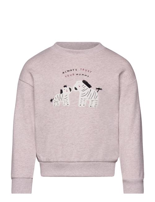 Mango Printed Cotton Sweatshirt Mango Pink