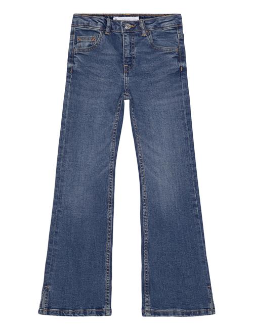 Flared Jeans With Opening Mango Blue