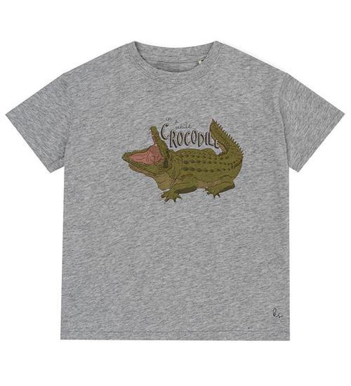 Se Konges SlÃ¸jd Konges SlÃ¸jd T-shirt - Krokodille - Grey Melange ved KidsWorld