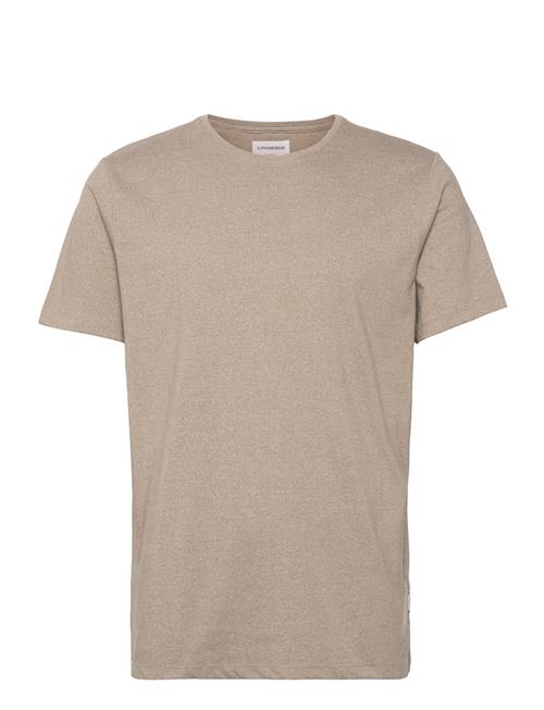 Lindbergh Mouliné O-Neck Tee S/S Lindbergh Beige