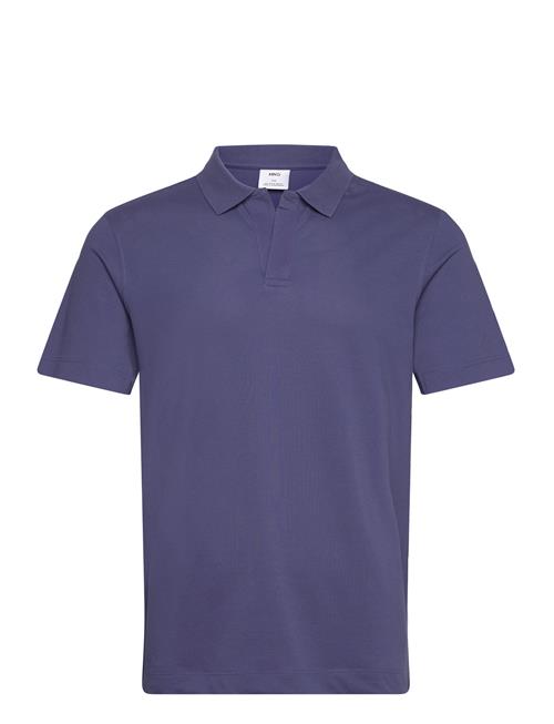 Mango Slim-Fit Cotton-Piqué Polo Shirt Mango Blue