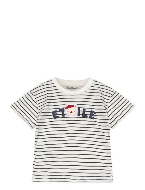 Mango Striped Cotton T-Shirt Mango White