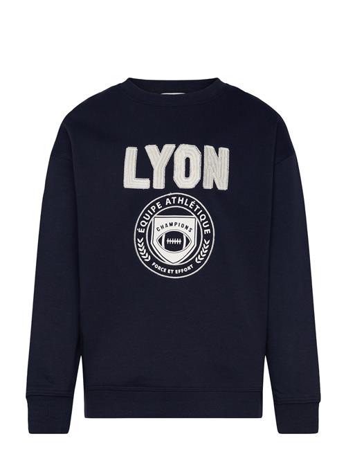 Embroidered Message Sweatshirt Mango Navy