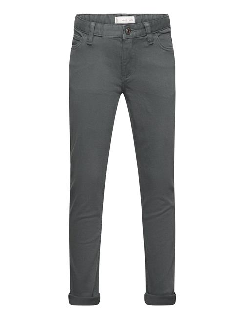 Se Mango Straight-Fit Cotton Trousers Mango Grey ved Booztlet