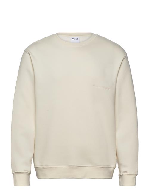 Selected Homme Slhhankie Mid Logo Crew Neck Sweat Ex Selected Homme Cream