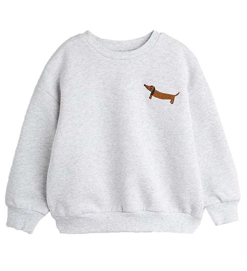 Se Mini Rodini Mini Rodini Sweatshirt - Dog - Grey Melange ved KidsWorld