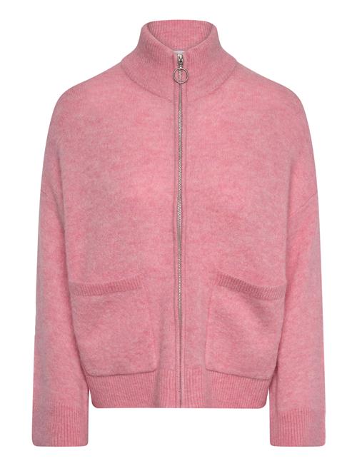 Se Selected Femme Slfsia Ras Ls Knit Zipper Cardigan Noos Selected Femme Pink ved Booztlet