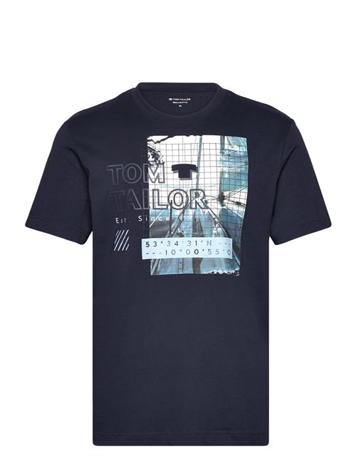 Se Tom Tailor Photoprint T-Shirt Tom Tailor Blue ved Booztlet