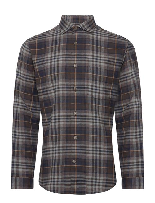 Checked Twill Shirt L/S Lindbergh Brown