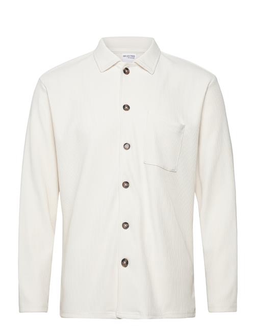 Selected Homme Slhrelax-Plisse Ls Shirt Ex Selected Homme White