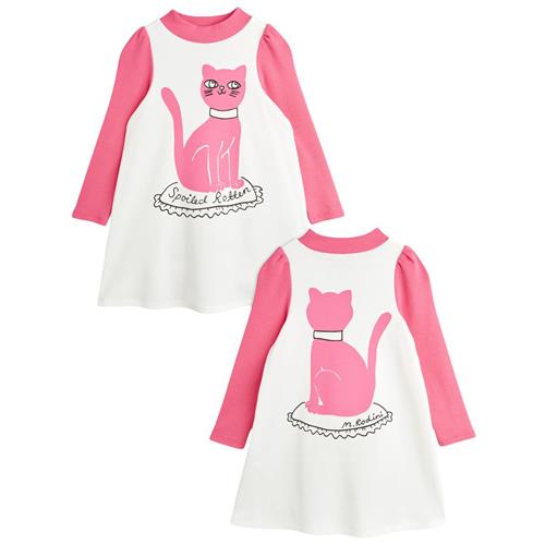 Se Mini Rodini GOTS Cat Kjole Hvid | Hvid | 92/98 cm ved Babyshop