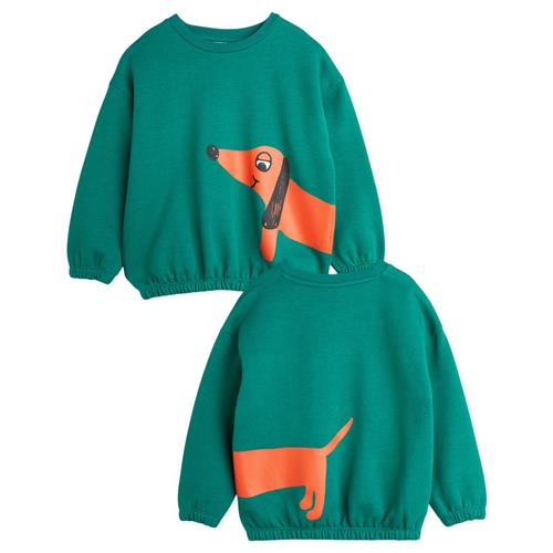 Se Mini Rodini GOTS Dog Sweatshirt Grøn | Grønn | 104/110 cm ved Babyshop