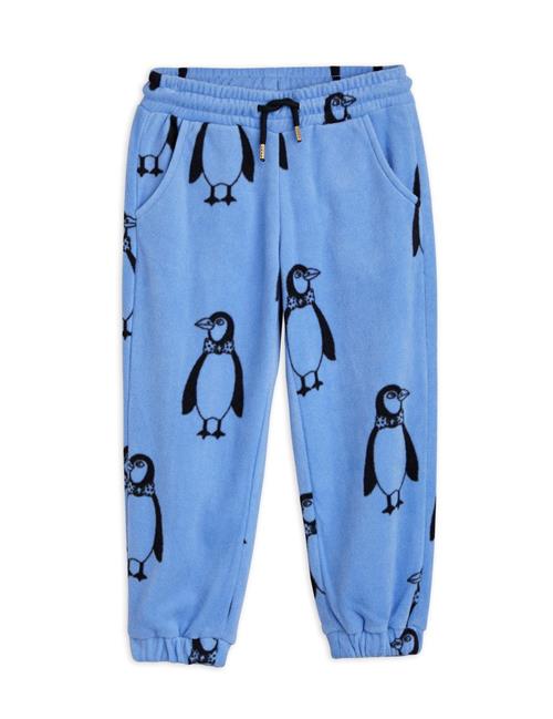 Se Mini Rodini Penguin Fleecebukser Blå | Blå | 116/122 cm ved Babyshop